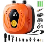 Portable Rechargeable Cordless Portable Tire Compressor, 150PSI Air Tire Pump with Built-in LED Light and Pressure Gauge - Perfect for Car, Motorcycle, Bicycle, and Inflatable Balls