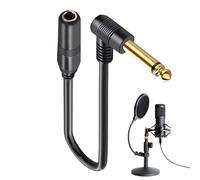 Portable Right Angle, Audio Extension Cable, Plug-and-Play 1/4 Inch, Stable | Stereo Audio Adapter Cable Guitars Speakers Musical Instruments Multimedia, Live Performances Recordings