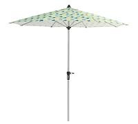 Portable Round Outdoor Beach Patio Umbrella with Easy Crank Lift,2.7m/8.9ft Large Garden Parasol Umbrella with Pole,Good Sun Protection and Waterproof