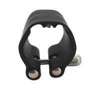 Portable Saxophone Ligature Clip, Adjustable Leather Sax Clamp, Dorm Practice Accessory, Adorable Alto Soprano Mouthpieces, Compact Fastener for Practice, Performance, Black