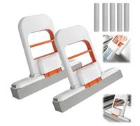 Portable Self Squeeze Mini Sponge Mop, Desktop-Mop, Wet and Dry Use Cleaning System, One-Hand Squeeze Handle, for Small Spaces Bathroom, Kitchen, Desktop, Glass, Car (2Pcs-Orange)