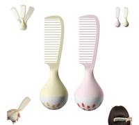 Portable Self-Standing Comb, Self-Standing Hair Comb with Weighted Base Stands Upright on Vanity, U-Shaped Teeth Grooves Designs that Gently and Glides Through Tangles (Mix)