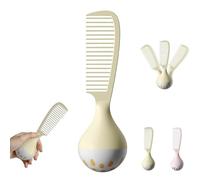 Portable Self-Standing Comb, Wide Tooth Detangling Comb, Gentle on Scalp & Hair, Comfortable Grip Handle, Durable & Easy to Clea (1 Pcs*Beige)