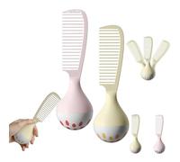 Portable Self-Standing Comb, Wide Tooth Detangling Comb, Gentle on Scalp & Hair, Comfortable Grip Handle, Durable & Easy to Clea (2 Pcs*Mix)