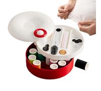 Portable Sewing Kit for Adults - Thread and Craft Set with Rotating Magnetic Organizer | Compact Travel Design for Business Trip, Hotel, Adventure, Weekend Getaway, Daily Commuting, Quick Repairs