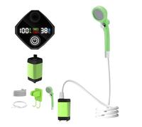 Portable Shower for Camping, Rechargeable Travel Pump, Waterproof LED Display Unit, Adjustable Spray Settings, for Garden, Beach, Pet Bath, RV, Car, Outdoor, 11.42x7.48x3.35 Inches