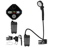 Portable Shower for Camping, Rechargeable Travel Shower, ABS LED Display, Waterproof Outdoor Camp Pump, 3 Spray Modes, Ideal for Garden, Beach, Pet Bathing, RV, Car Washing, 29x19x8.5cm