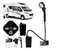 Portable Shower for Camping, Rechargeable Travel Shower, ABS LED Display, Waterproof Outdoor Camp Pump, 3 Spray Modes, Ideal for Garden, Beach, Pet Bathing, RV, Car Washing, 29x19x8.5cm