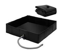 Portable showerBase - Camping showerPan Enclosure, Waterproof PVC Tent Awning Bottom | 104x104x25cm Black Portable showerBase with 1m Drainage Pipe For RV, Pet Bath, Outdoor Travel, Hiking, Garden,