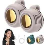 Portable Silent Mini Bladeless Fan Clip On, 2025 New 3 Speeds Portable Rechargeable Fans, Mini Whirlwind Fan for Waist Clip Fans with Clip,Portable for Travel, Outdoor, Office (White*2)