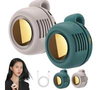 Portable Silent Mini Bladeless Fan Clip On, 2025 New 3 Speeds Portable Rechargeable Fans, Mini Whirlwind Fan for Waist Clip Fans with Clip,Portable for Travel, Outdoor, Office (Green+White)