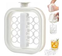 Portable Silicone Ice Ball Maker Kettle,2-in-1 Silicone Ice Cube Tray Mold with Pull Handles,Pull-Out Ice Ball Release,Leak Proof Multi-Functional Ice Cube Mold for Home, Parties and Travel (White)