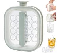 Portable Silicone Ice Ball Maker Kettle,2-in-1 Silicone Ice Cube Tray Mold with Pull Handles,Pull-Out Ice Ball Release,Leak Proof Multi-Functional Ice Cube Mold for Home, Parties and Travel (Gray)