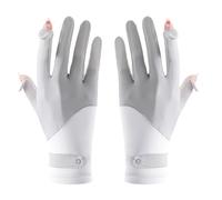Portable Silk Gloves, Non Slip Thin 21cm, with Ice Silk Driving Gloves System, Lightweight Quality Design Unit, Easy Wear Gear, Full Finger Sunscreen Glove, for Summer Driving Outdoor Activities