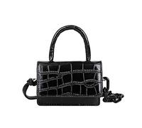 Portable Small Single All-Shoulder Fashion Ladies Messenger Bag with Pockets for Women(Black)