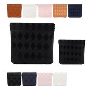 Portable Snap Tab Pouches, Auto-Close Organizer Bags, No Zipper Closure, Large Capacity for Makeup, Waterproof (Black,Diamond)