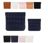 Portable Snap Tab Pouches, Auto-Close Organizer Bags, No Zipper Closure, Large Capacity for Makeup, Waterproof (Blue,Diamond)