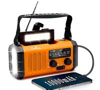 Portable Solar Radio,Dynamo Crank Emergency Radio with 10000mAh Power Bank for Cellphone Charger,Battery Operated Am FM Radio,3 Modes LED Torch,Loud SOS Siren,Best Outdoor Camping Hiking Survival Kit