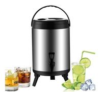 Portable Sports Cold Drink Dispenser | Stainless Steel, 6L/8L/10L, Orange Or Blue | Beverage Cooler With Faucet & Foldable Legs | Hot/Cold Insulated Coffee Urn For Camping, Fishing & Picnic
