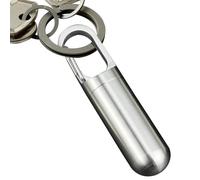 Portable Stainless Pill Case, Travel Medicine Box Keychain, 2.07x1.06x0.79 Inches Convenient Secure Pill Organizer with HighElastic Buckle for Camping, Travel and Outdoor Use