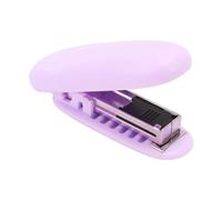 Portable Stapler Mini Stapler Foldable Stapler Effort Saving Lever Structure Compact Round Shape for Office School ABS Material 8.6x2.9x2cm 4Pcs (Purple)
