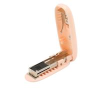 Portable Stapler Mini Stapler Foldable Stapler Effort Saving Lever Structure Compact Round Shape for Office School ABS Material 8.6x2.9x2cm 4Pcs (Pink)
