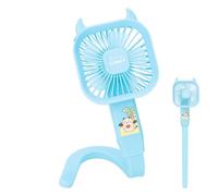Portable Stroller Fan, Foldable Silicone Cooling Device, 3 Speed Clip on Fan with Flexible Gooseneck System, Rechargeable Quiet Air Circulation Fans, Soft Safe Blade Guard Design, Travel Cooling