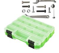 Portable Tool Box Organizer - 34 compartments | Double sided Hardware Container With Transparent Lid, Ideal For Nails, Bolts, Nuts, Sockets, Small Parts, Electronics, Beads, Crafts, And Workshop