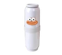 Portable Toothpaste and Toothbrush Container, Space-Saving Travel Mouthwash Cup with 4 Toothbrush Cups, Multipurpose Bathroom Storage, 8.78x2.83 Inches, Creamy, Gray, Green