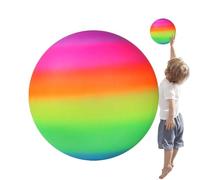Portable Toy - Rainbow Soccer Ball, Leakproof Space Saving Sphere | Color Inflatable Ball Toy for Kids Boys Outdoor Summer Beach Pool Party Playtime Inflatable Fun Activity Game Sport Holiday T