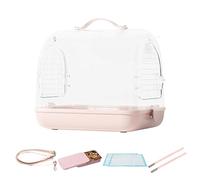 Portable Transparent Cockatiel Cage, Travel Bird Cage, Hamster Carrying Supplies, Flying Animals Travel Accessories, Pet Outdoor Bag, 10.83x8.66x9.45 Inches