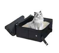 Portable Travel Cat Litter Box, Foldable Waterproof Carrier Case, Lid Handle, 20x15x5cm, Leak-Proof Pet Supply for Car Trips, Home, Camping, and Airplane Use 1 Box Compact for Cats