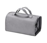 Portable Travel Cosmetic Bag, Foldable Make Up Travel Bag, Waterproof Toiletry Bag, Large Cosmetic Travel Bags for Travelling, Vacations, Camping, Hiking (Black, Gray, Creamy)