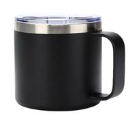 Portable Travel Cup - 12oz Stainless Steel Drinking Cups, 3.46 inches Double Wall Insulated Coffee Mug with Lid Handle, Spill Proof Thermal Cup for Home Travel Beverage Accessories