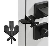 Portable Travel Safety Door Stopper, Upgraded Black Portable Door Lock - for Additional Safety and Privacy, Hotel Door Stoppers Security for Travel, for Home Hotel School Apartment (A-Black)