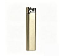 Portable Ultra-Slim Butane Lighter - Windproof Jet Flame; Electroplated Finish; Adjustable Flame Size; Classic Gift Choice (Fuel Not Included)(Metallic)