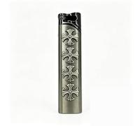 Portable Ultra-Slim Butane Lighter - Windproof Jet Flame; Electroplated Finish; Adjustable Flame Size; Classic Gift Choice (Fuel Not Included)(Brass)