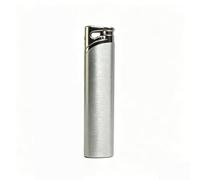 Portable Ultra-Slim Butane Lighter - Windproof Jet Flame; Electroplated Finish; Adjustable Flame Size; Classic Gift Choice (Fuel Not Included)(Silver)