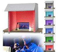 Portable Vocal Booth Cube, 80cm Desktop Sound Isolation Shield, Noise Reducing Recording Enclosure with Flach Recorddant Foam, Acoustic Treatment for Home Studio, Podcasting, Video Calls, Clear Audio
