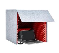 Portable Vocal Booth for Home Studio, Desktop Soundproof Recording Cover with High-Density Foam, Perfect for Music Studio, Podcasts, Live Streaming - Isolation Booth(Red,31.49IN)