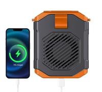 Portable Waist Fan, Belt Clip Cooling Device, Handheld Air Blower, Built-In Flashlight Feature, USB Rechargeable Power, Lightweight Design, Perfect for Hiking, Work, 3.7x2.68x4.45 inches