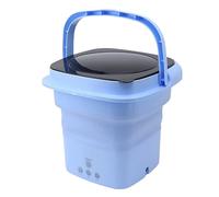 Portable Washing Machine, Large Capacity Mini Washing Machine, Deep Cleaning Semi Automatic Washing, Foldable Washing Machine with Built in Dehydrator for Socks, Baby Clothes, Towels(Azul UE)