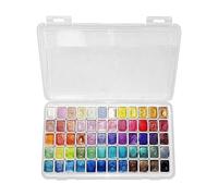 Portable Watercolor Kit - 60 Color Shimmer Metal Paint Set | Travel Painting Supplies for Handicrafts, DIY Creative Art Projects, Artistic Sketching Tool, Compact Artist Palette for Kids Adults