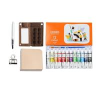 Portable Watercolor Kit - Small Paint Palette Set | Compact Watercolor Palette with skitch Book, Paints, Pens, Binder Clips, Travel-Friendly Art Supplies for Beginners, Students, Professional Artists