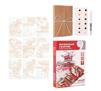 Portable Watercolor Workbook, Creative Painting Practice Set, 7 Inches Mini Watercolor, Paper Material Painting with Art Sheets, Drawing Supplies with Compact Design, Practice for Artists Students