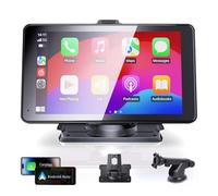 Portable Wireless Carplay Car Stereo, 7" HD Touchscreen for Car with Apple CarPlay & Android Auto with Mirror Link/Backup Camera/Siri/Bluetooth/Navigation/AUX for All Vehicles