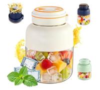 Portable Wireless Juicer Cup, 44oz Large Capacity Wireless Juicer Cup 38 Blades for Smoothies and Shakes, USB Rechargeable Personal Blender Bottle with Leakproof Dual Lid (White)