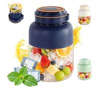 Portable Wireless Juicer Cup, 44oz Large Capacity Wireless Juicer Cup 38 Blades for Smoothies and Shakes, USB Rechargeable Personal Blender Bottle with Leakproof Dual Lid (Blue)