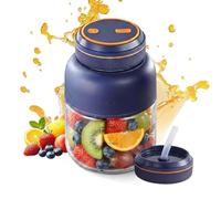 Portable Wireless Juicer Cup, Portable Electric Juicer Cup with 38 Blade, Dual Lid Leakproof, USB Rechargeable Blender for Shakes Fruits Vegetables Office Outdoor (Blue,800ML)