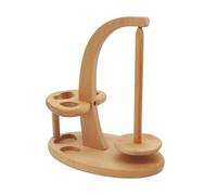 Portable Yarn Holder - 3 Slots Wooden Organizer, Smooth Thread Dispenser for Crochet and Knitting, Solid Wood Wool Feeder, Tangle-Free Crafting Station for Tabletop Stitching and Embroidery Supplies